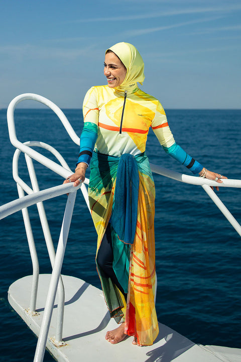 Sunsburst Waves Waist Wrap
