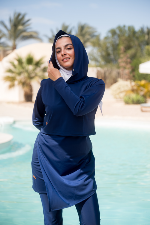 The Swim Hood  Navy Blue