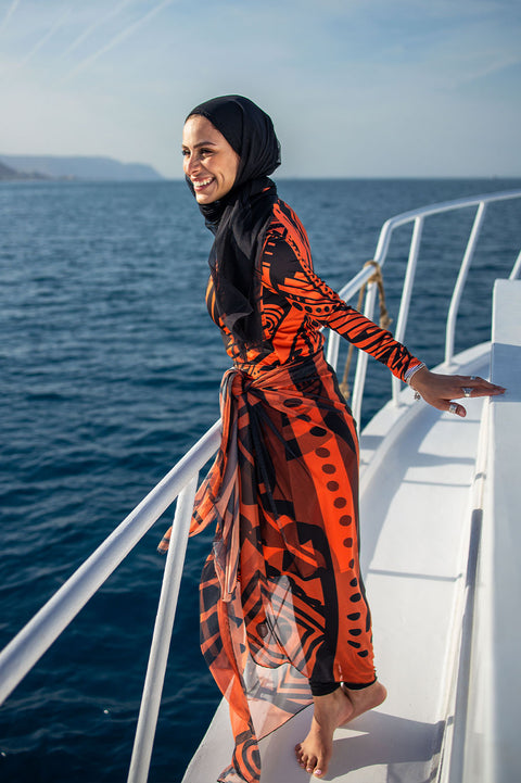 Sunny Coral Waist Wrap