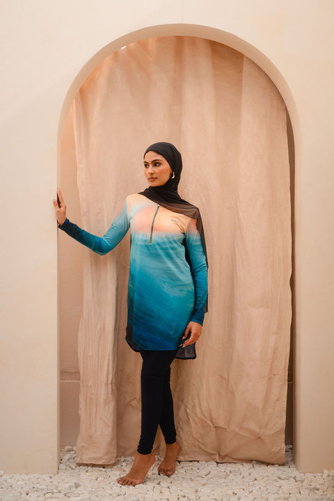 Aqua Sunrise Top