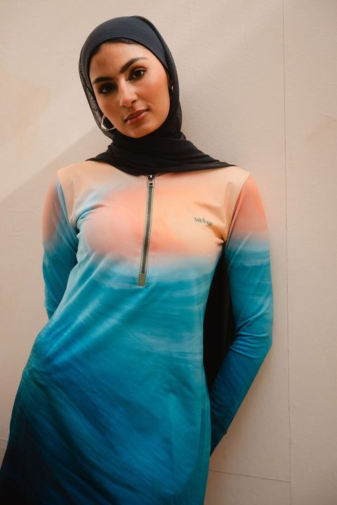 Aqua Sunrise Top