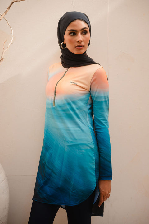 Aqua Sunrise Top