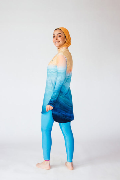 Aqua Sunrise Top